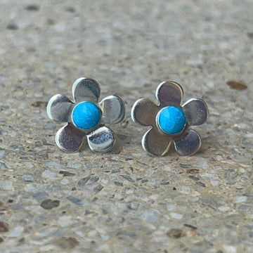 עגילי מיני פלורה-טורקיז